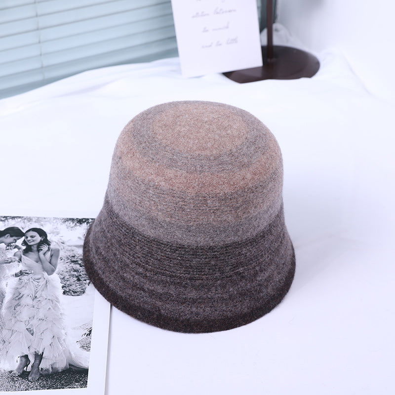 Chapeau de pêcheur français élégant en laine véritable, chapeau de bassin rétro simple, léger, de luxe, chaud, en feutre de fourrure 