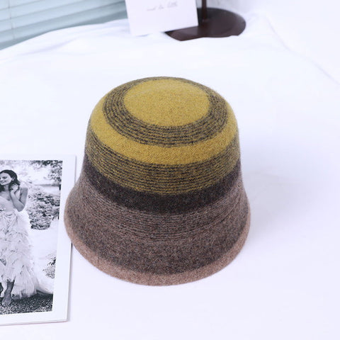 Chapeau de pêcheur français élégant en laine véritable, chapeau de bassin rétro simple, léger, de luxe, chaud, en feutre de fourrure 