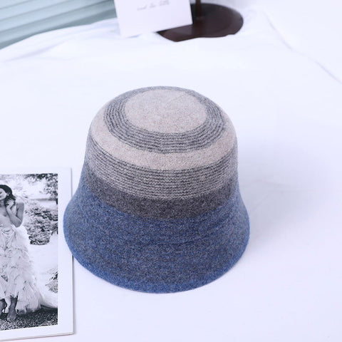 Chapeau de pêcheur français élégant en laine véritable, chapeau de bassin rétro simple, léger, de luxe, chaud, en feutre de fourrure 