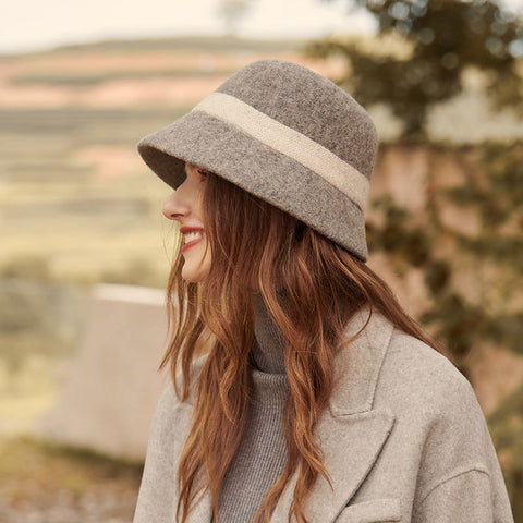 Chapeau de pêcheur Chapeau coréen Chapeau seau en laine Chapeau seau en laine tricoté japonais chaud 