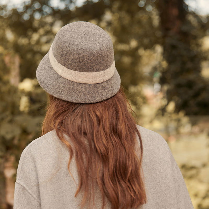 Chapeau de pêcheur Chapeau coréen Chapeau seau en laine Chapeau seau en laine tricoté japonais chaud 