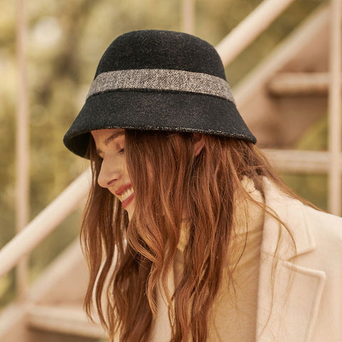Chapeau de pêcheur Chapeau coréen Chapeau seau en laine Chapeau seau en laine tricoté japonais chaud 