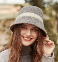 Chapeau de pêcheur Chapeau coréen Chapeau seau en laine Chapeau seau en laine tricoté japonais chaud 