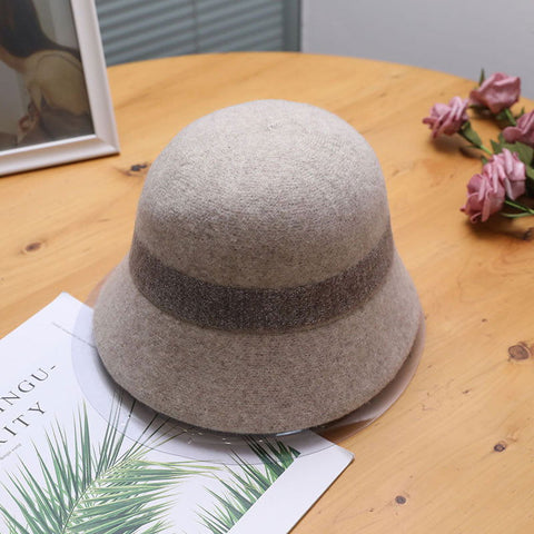 Chapeau de pêcheur Chapeau coréen Chapeau seau en laine Chapeau seau en laine tricoté japonais chaud 