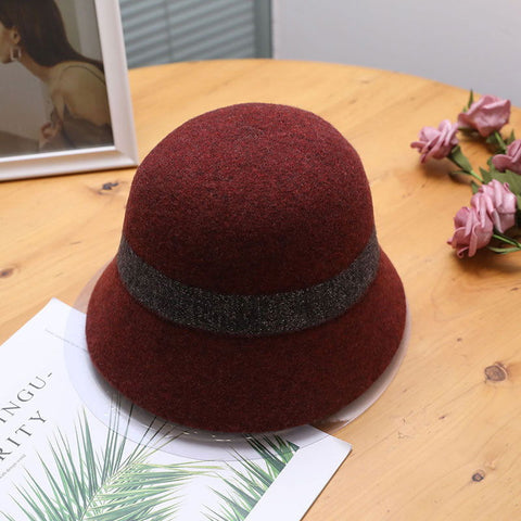 Chapeau de pêcheur Chapeau coréen Chapeau seau en laine Chapeau seau en laine tricoté japonais chaud 