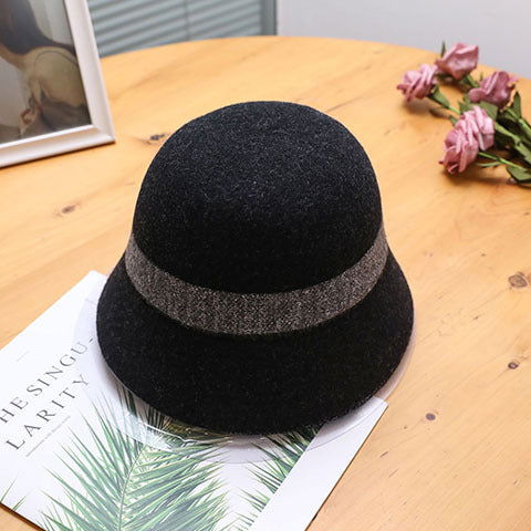 Chapeau de pêcheur Chapeau coréen Chapeau seau en laine Chapeau seau en laine tricoté japonais chaud 
