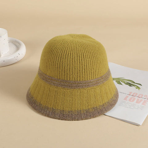Chapeau de pêcheur en laine avec petit chapeau seau à la mode, chapeau élégant et élégant