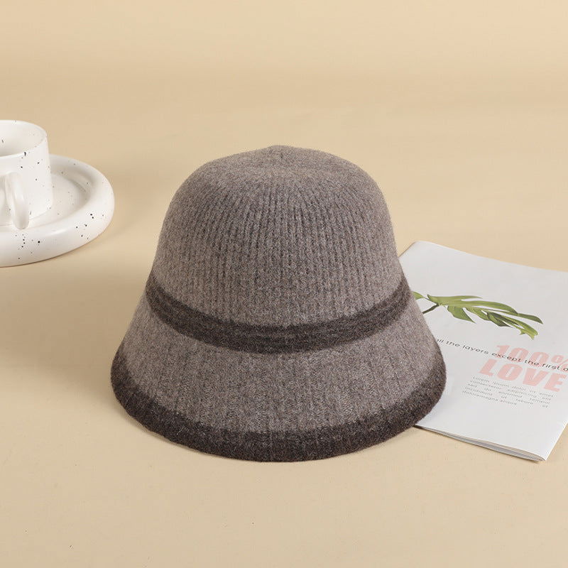 Chapeau de pêcheur en laine avec petit chapeau seau à la mode, chapeau élégant et élégant