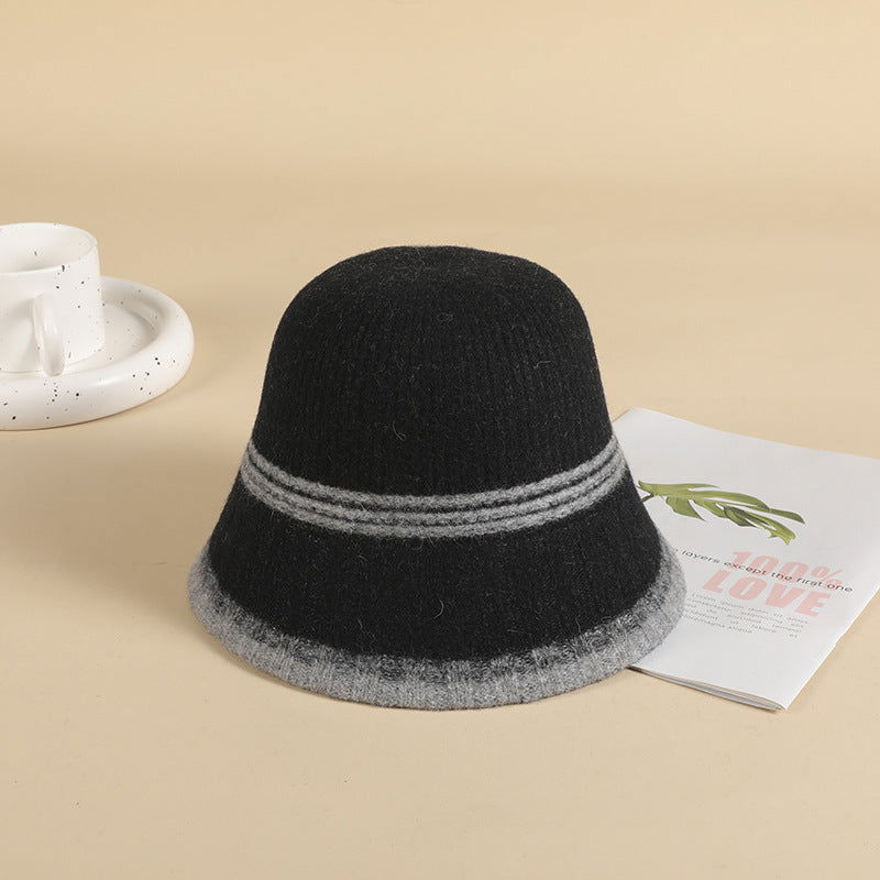 Chapeau de pêcheur en laine avec petit chapeau seau à la mode, chapeau élégant et élégant