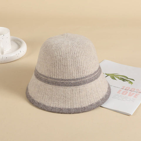 Chapeau de pêcheur en laine avec petit chapeau seau à la mode, chapeau élégant et élégant
