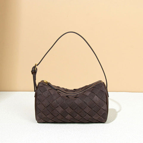 Sac à main tissé en daim givré de niche décontractée et paresseuse 