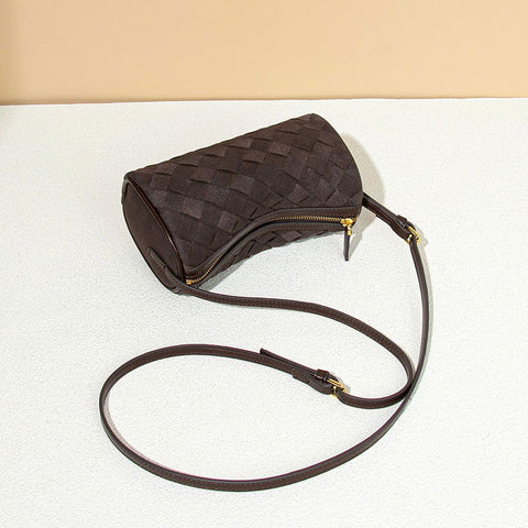 Sac à main tissé en daim givré de niche décontractée et paresseuse 