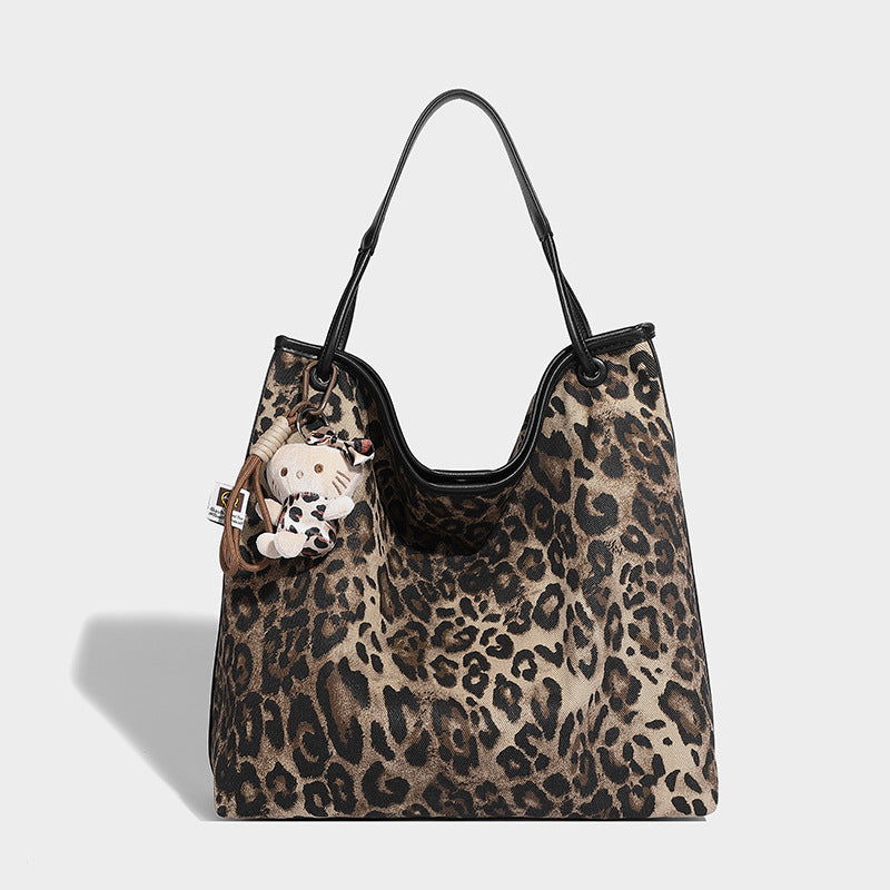 Handtasche mit Leopardenmuster, hohe Griffigkeit, große Kapazität, Büro, alle passenden Umhängetaschen, Einkaufstasche 