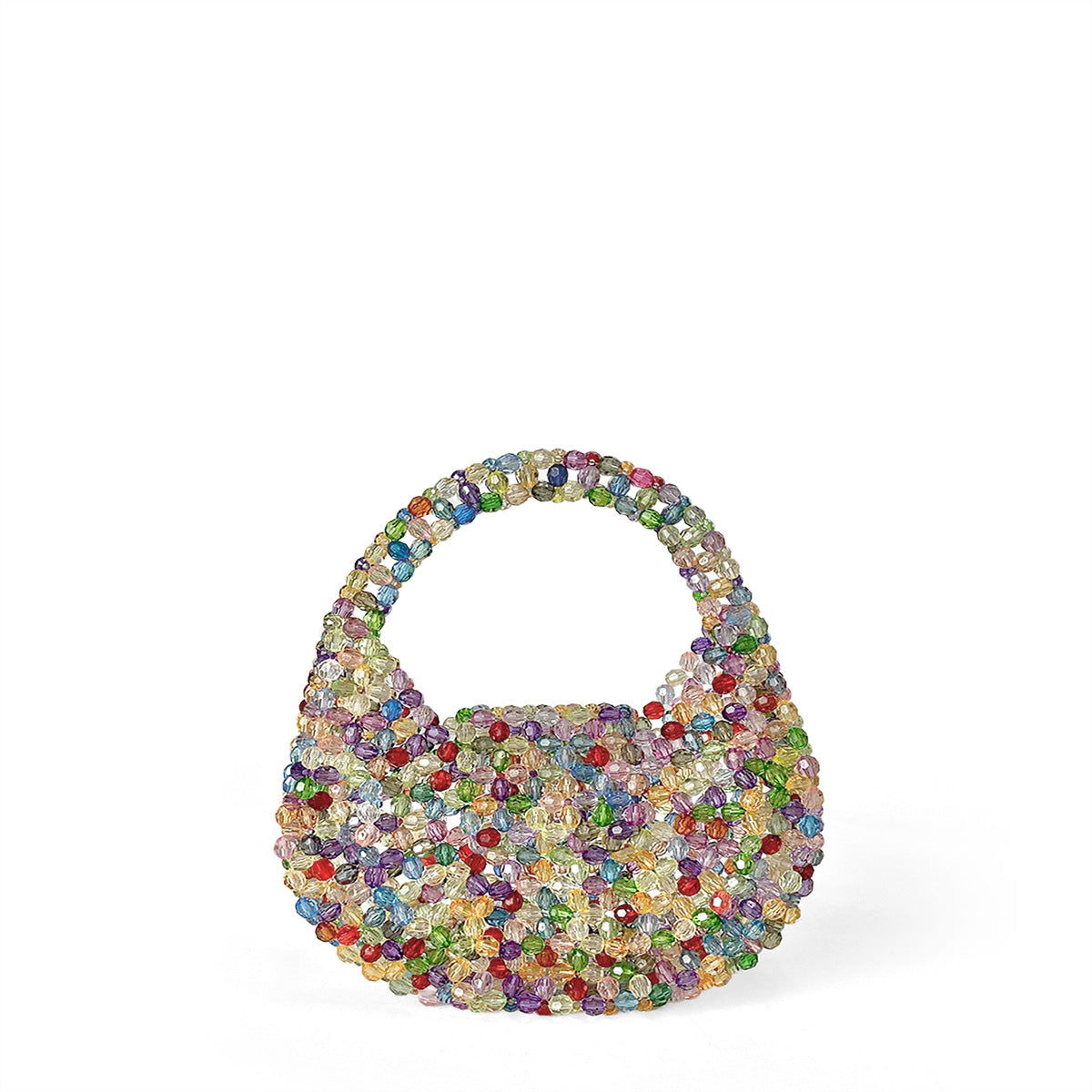 Light Luxury Advanced Texture Handmade Beaded Mini Beads Bag Shiny Crystal Portable Cocktail Bag