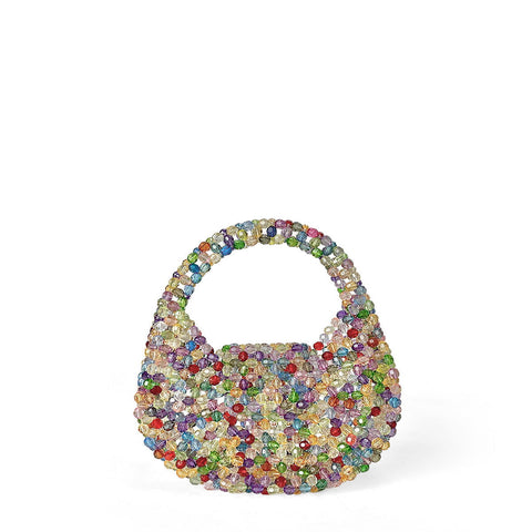 Light Luxury Advanced Texture Handmade Beaded Mini Beads Bag Shiny Crystal Portable Cocktail Bag