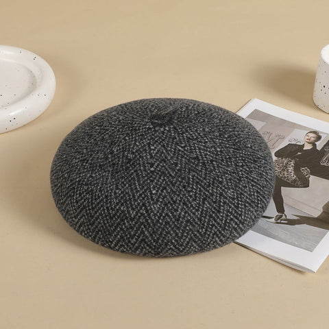 Béret en laine de peintre, casquette de gavroche rétro britannique japonaise, chapeau citrouille 
