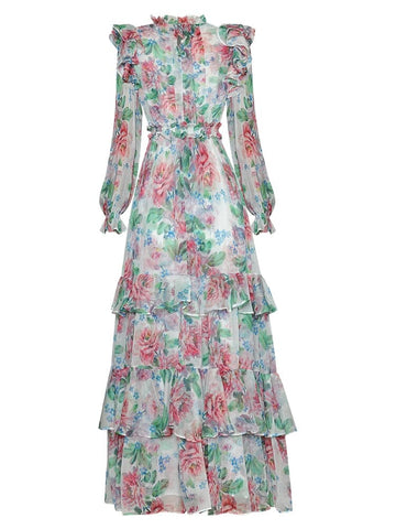 Das gerüschte, langärmlige Kleid „Meadow“