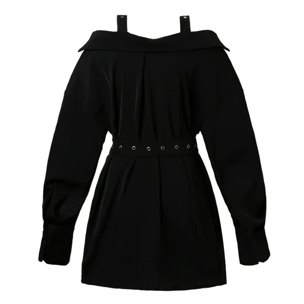 The Zelda Off-Shoulder Belted Shirt