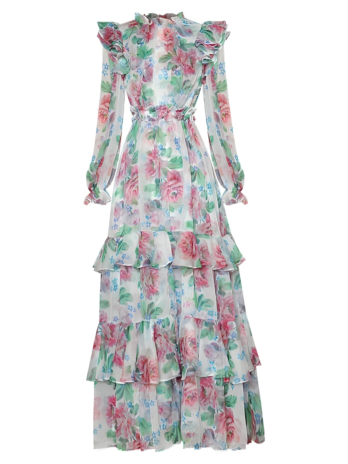 Das gerüschte, langärmlige Kleid „Meadow“