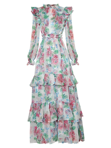 Das gerüschte, langärmlige Kleid „Meadow“