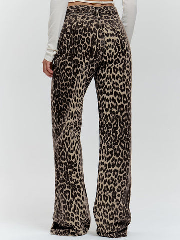 PANTALON FLARE IMPRIMÉ ANIMALIER PANTALON LÉOPARD