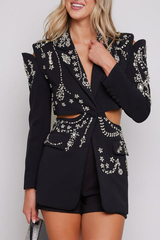 Robe blazer ornée