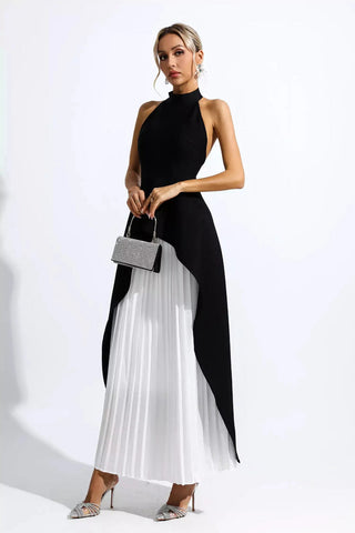 Halter Sleeveless Irregular Maxi Dress Set