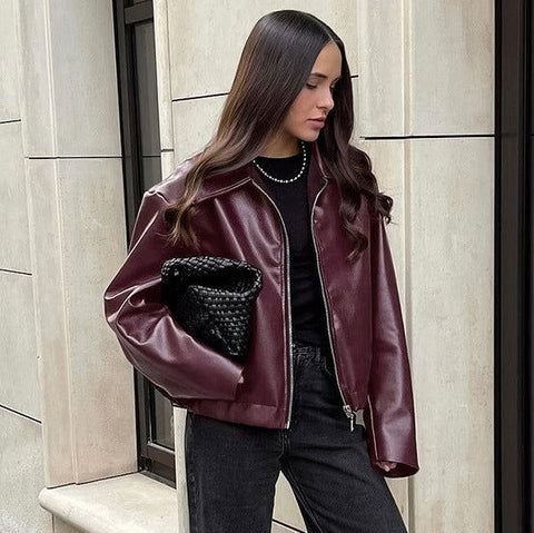 Locomotive Leather Jacket Baggy Coat Leather Overcoat