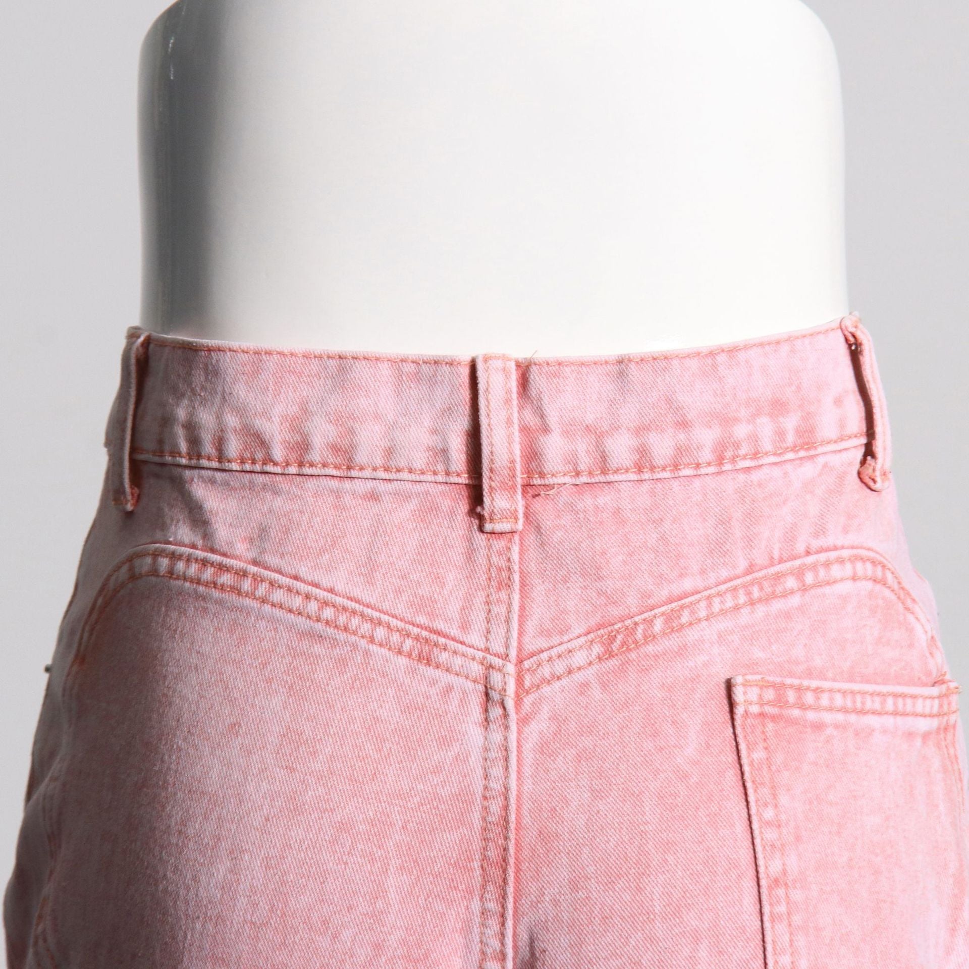 Crystal Cut-Out Straight Jeans - Pink