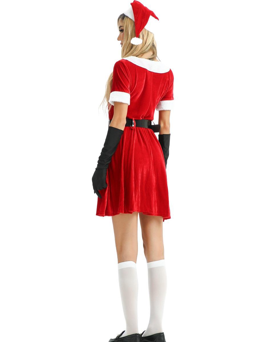 Santa Outfit Dress With Gloves And Hat