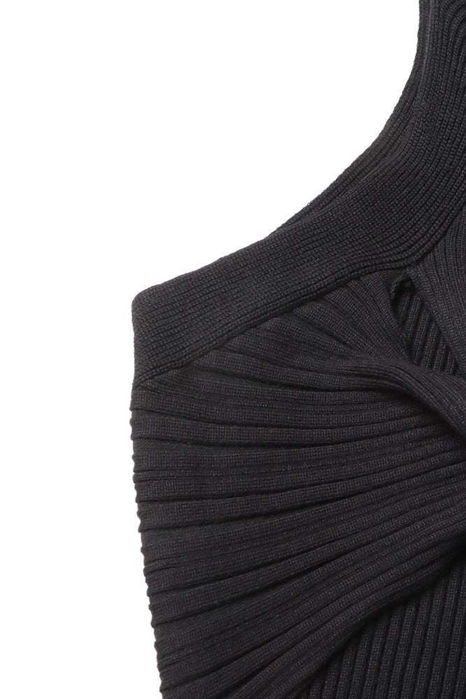 Pleated Detail Cut-Out Dress