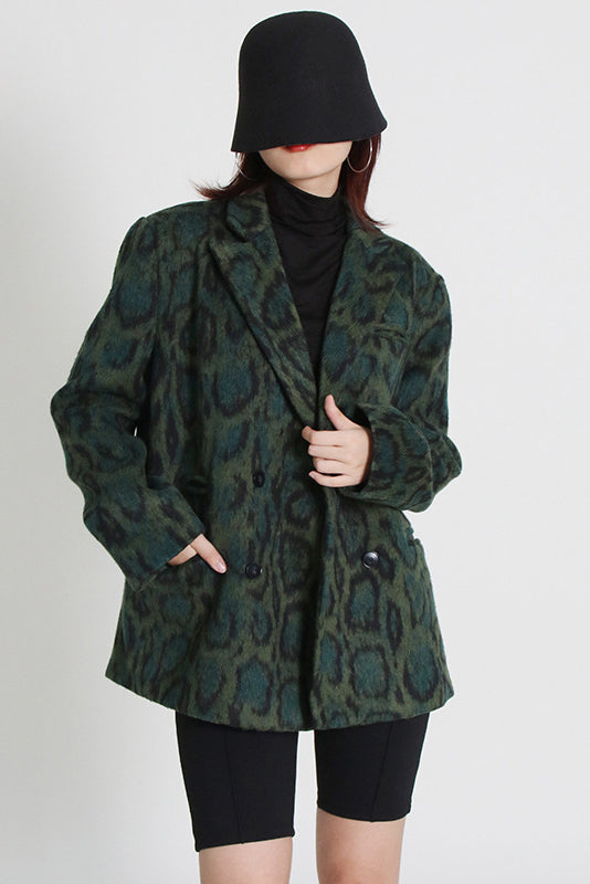 MEAN GREEN LEOPARD BLAZER