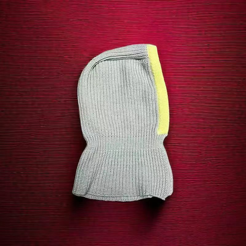 Internet Celebrity Stitching Button Balaclava Thermal Knitting Scarf Hat