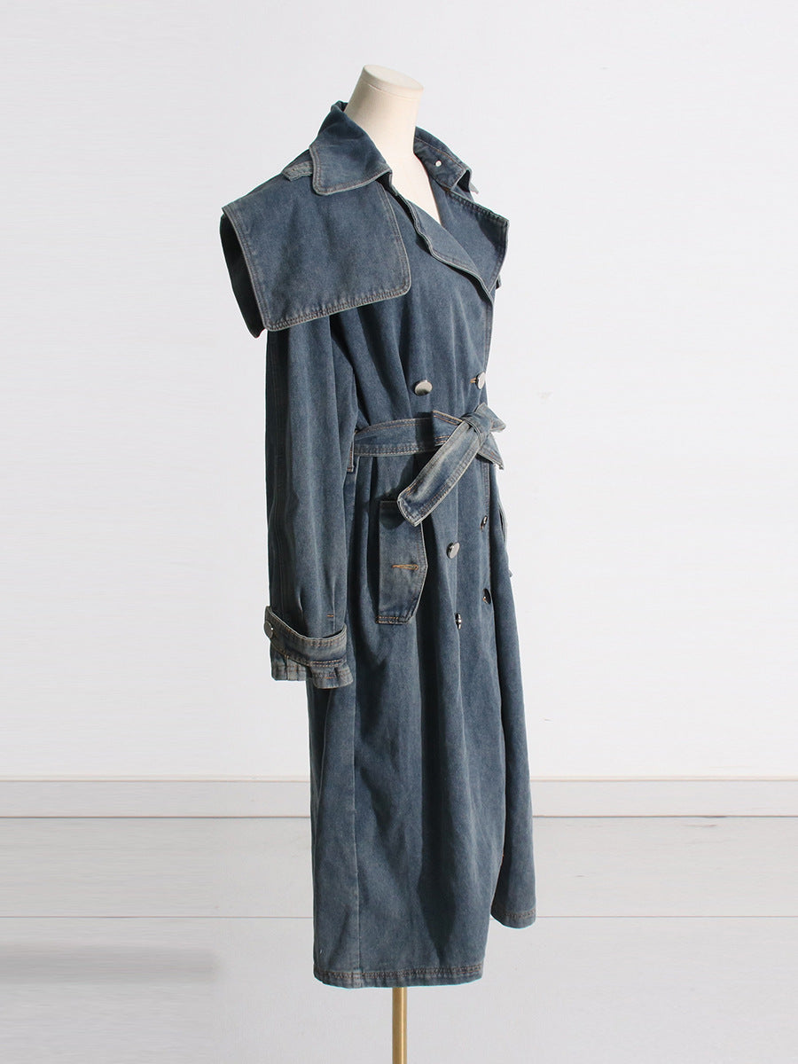 Slimming Denim Trench Coat