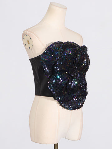 SEQUIN FLOWER BANDEAU