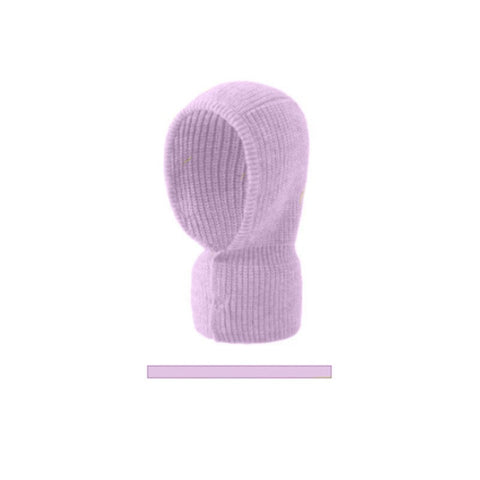 Internet Celebrity Stitching Button Balaclava Thermal Knitting Scarf Hat