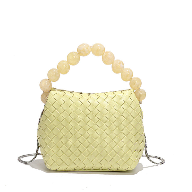 Sac à main en verre tissé vintage Niche All Match Sac à bandoulière Sac à bandoulière simple et tendance pour femmes 