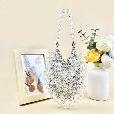 Niche Handmade Acrylic Solid Color Beads Portable Water Drop Bag High Sense Dinner Bag