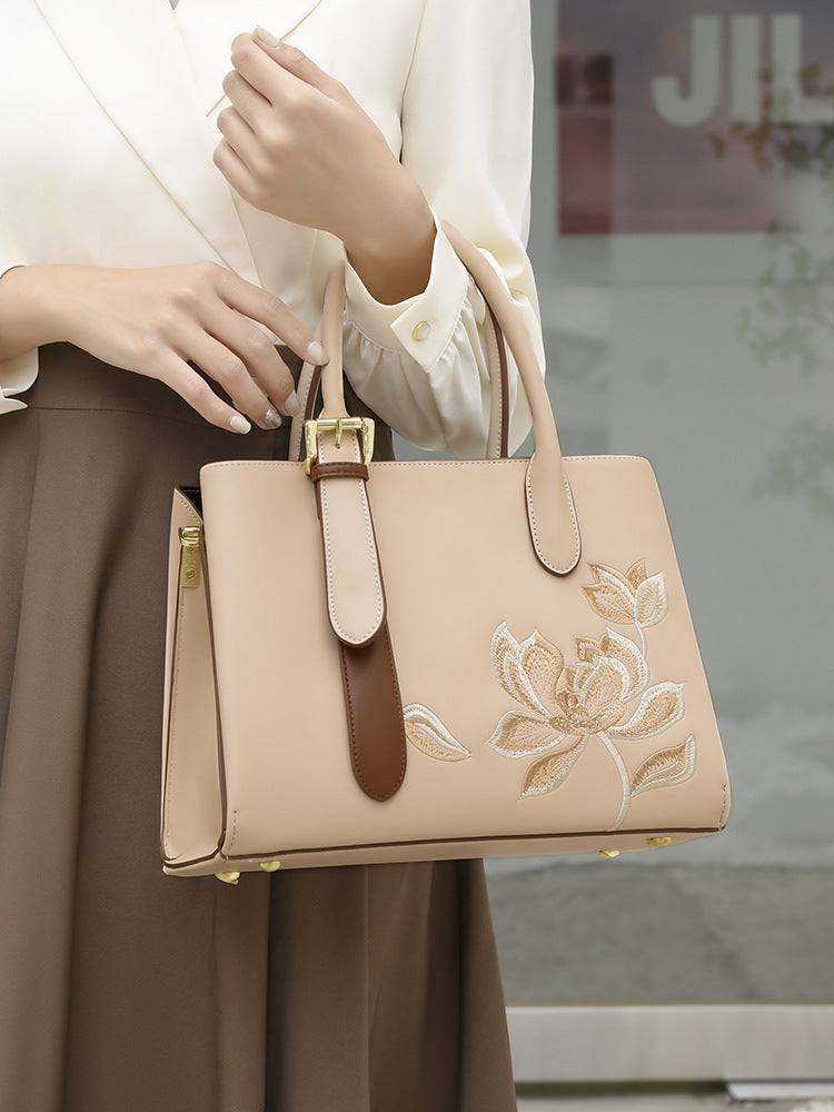 Bag High Grade Chinese Embroidery Handbag Simple Elegant Office Shoulder Bag Crossbody