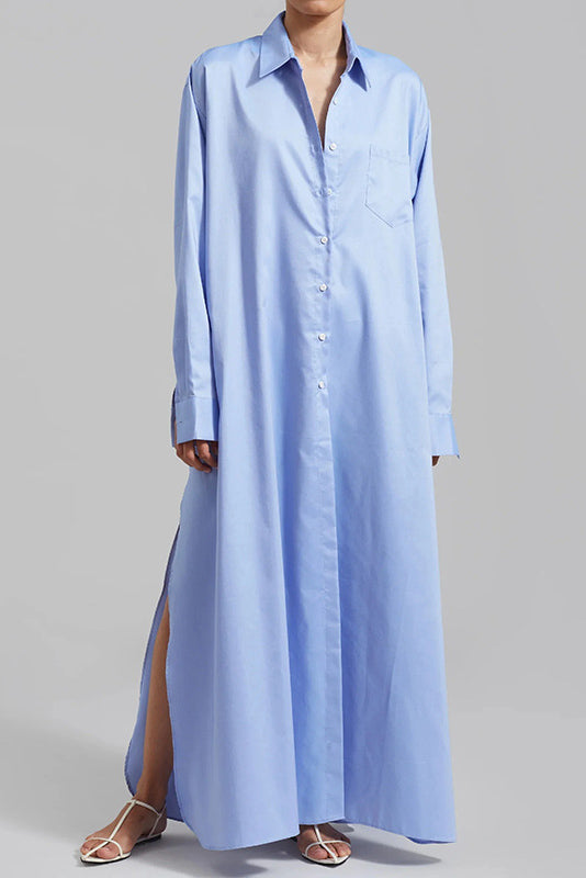 Long Sleeve Shirt Maxi Dress