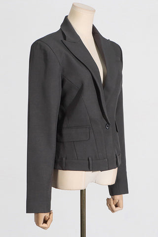 Panelled Wool Single-Breasted Blazer