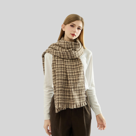 Scarf All Match Bag Edge Plaid Scarf Korean Thick Warm Scarf