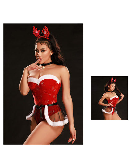 Christmas Uniform Cosplay Bodysuit Lingerie Set