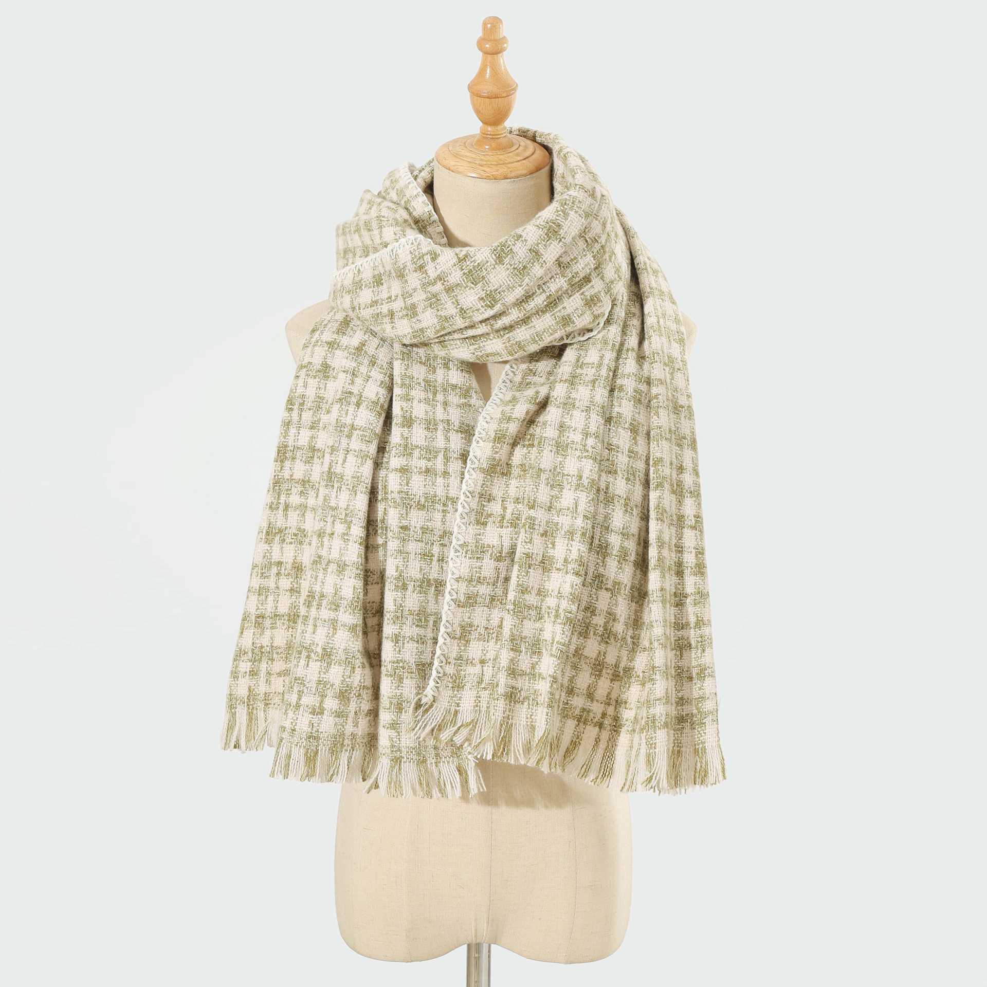 Scarf All Match Bag Edge Plaid Scarf Korean Thick Warm Scarf