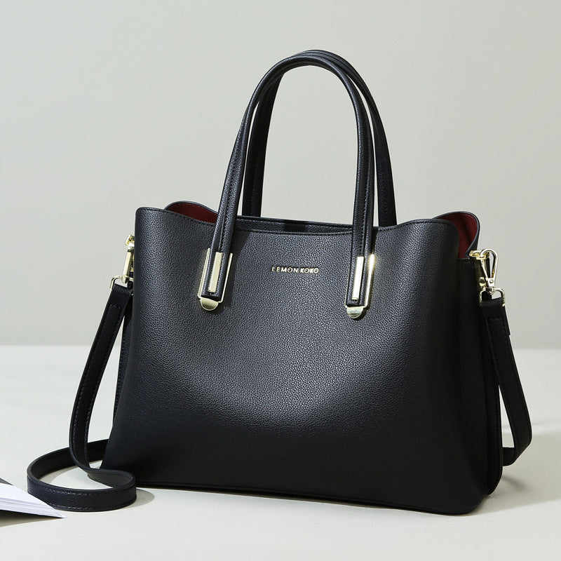 Sacs à main Sac à bandoulière de grande capacité Sac à main élégant en cuir souple pour mère Sac à bandoulière de bureau 
