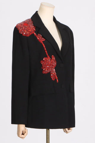 Jacke mit Strass-Detail in Schwarz