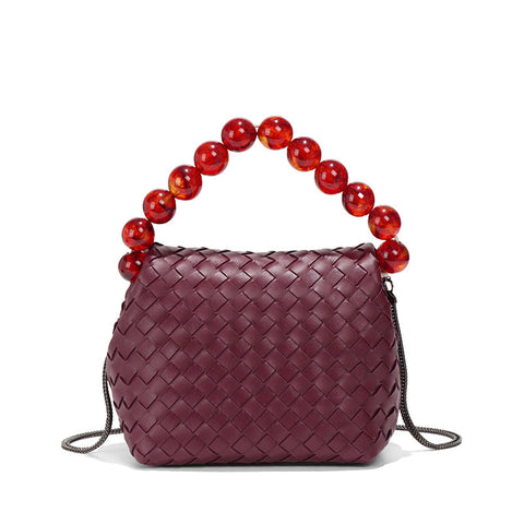 Sac à main en verre tissé vintage Niche All Match Sac à bandoulière Sac à bandoulière simple et tendance pour femmes 