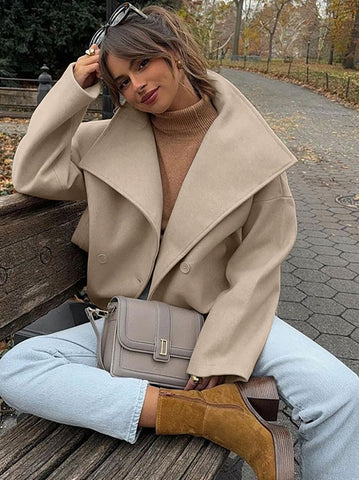 Khaki Long Sleeve Coat