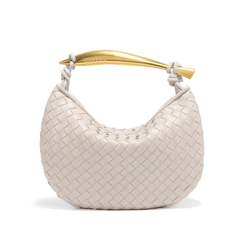 Sac à sardines tissé à la conception d'intérêt spécial Sac à bandoulière simple en métal portable et décontracté pour femmes 