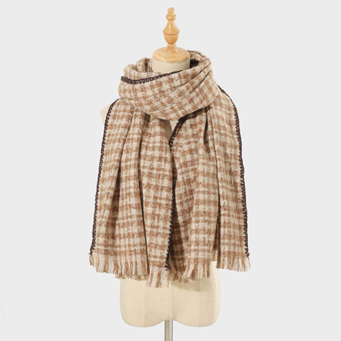 Scarf All Match Bag Edge Plaid Scarf Korean Thick Warm Scarf